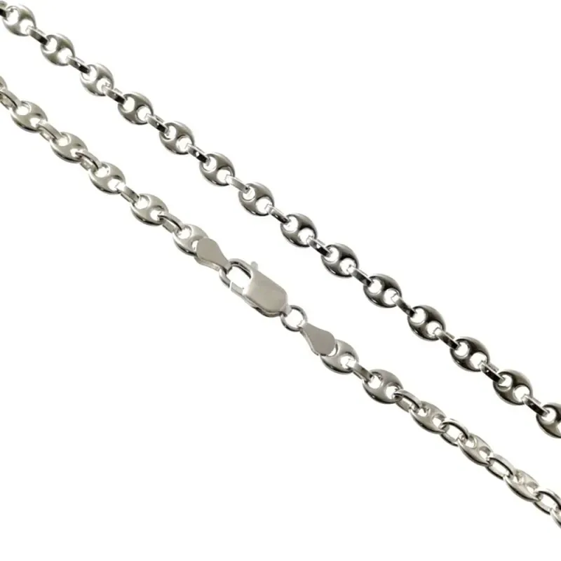 Cadena plata Ley 925 maciza 60cm. eslabón modelo calabrote 5mm. ancho cierre mosquetón