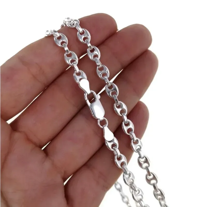 Cadena plata Ley 925 maciza 60cm. eslabón modelo calabrote 5mm. ancho cierre mosquetón