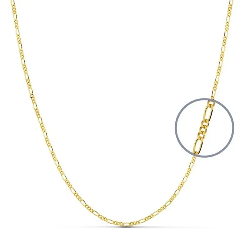 Cadena oro 18k 60cm. eslabón alterno 3x1 peso 3.90gr. cierre reasa un