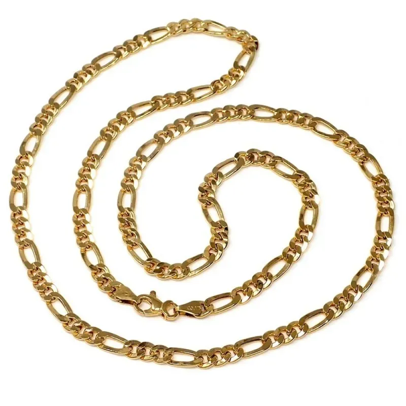 Cadena oro 18k hueca 60cm. eslabón alterno 3x1 peso 10.85gr. cierre m