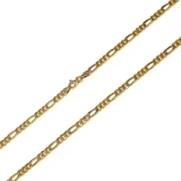 Cadena oro 18k hueca 60cm. eslabón alterno 3x1 peso 10.85gr. cierre m