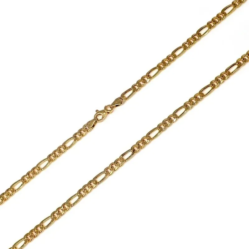 Cadena oro 18k hueca 60cm. eslabón alterno 3x1 peso 10.85gr. cierre m