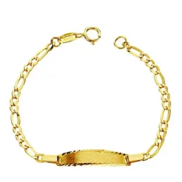Esclava oro 18k hueca 12cm. eslabón alterno 3x1 cierre reasa niño