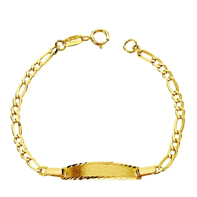 Esclava oro 18k hueca 12cm. eslabón alterno 3x1 cierre reasa niño