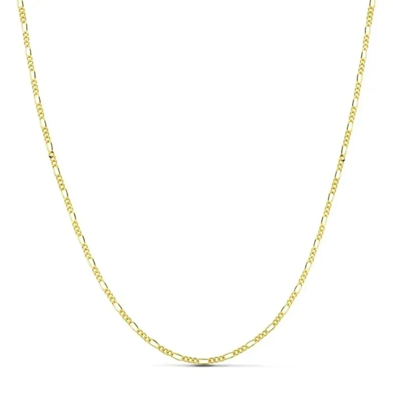 Cadena oro 18k 40cm. eslabón alterno 3x1 ancho 1.2mm. cierre reasa un
