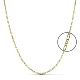 Cadena oro 18k 40cm. eslabón alterno 3x1 ancho 1.2mm. cierre reasa un