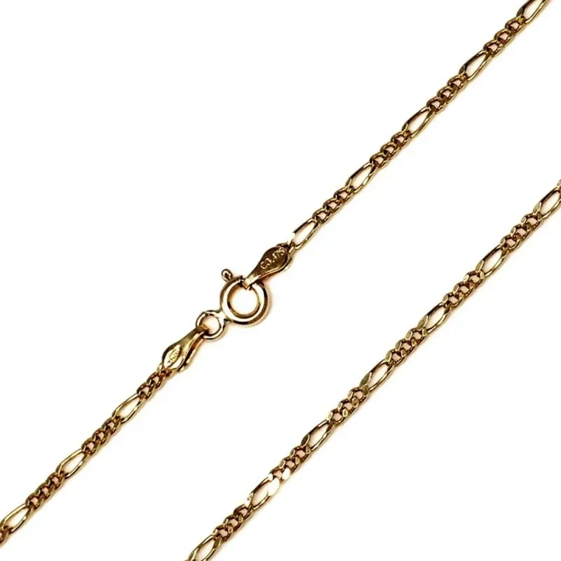 Cadena oro 18k hueca 50cm. eslabón alterno 3x1 ancho 3 mm. 5.45 grs.