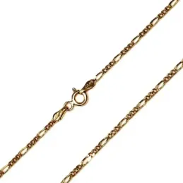 Cadena oro 18k hueca 45cm. eslabón alterno 3x1 ancho 1.50mm. 2,25 grs
