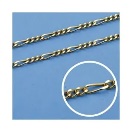 Cadena oro 18k maciza 50cm. eslabón alterno 3x1 ancho 1.7 mm. 4.90 gr