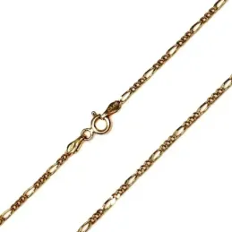 Cadena oro 18k maciza 50 cm. eslabón alterno 3x1 ancho 1 mm. 1.90 grs