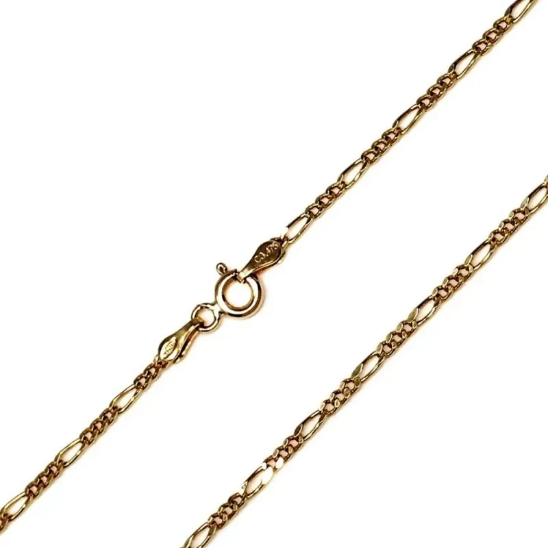 Cadena oro 18k maciza 50 cm. eslabón alterno 3x1 ancho 1 mm. 1.90 grs