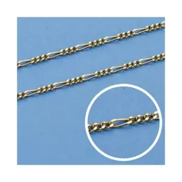 Cadena oro 18k maciza 50 cm. eslabón alterno 3x1 ancho 1 mm. 1.90 grs