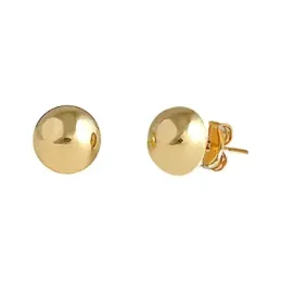 Pendientes oro 18k media bola 6mm. lisa cierre presión