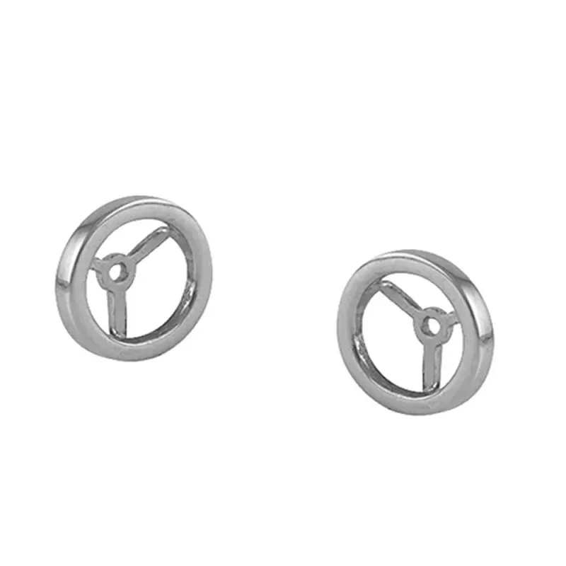 Casquilla trasera oro blanco 18k desmontable dos orlas 9mm. para bola
