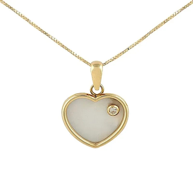 Gargantilla oro 18k colección Tulipán 45cm diamante brillante 0.03ct.
