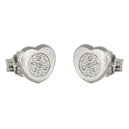 Pendientes oro blanco 18k coleccción Moonlight 7mm. diamantes brillan