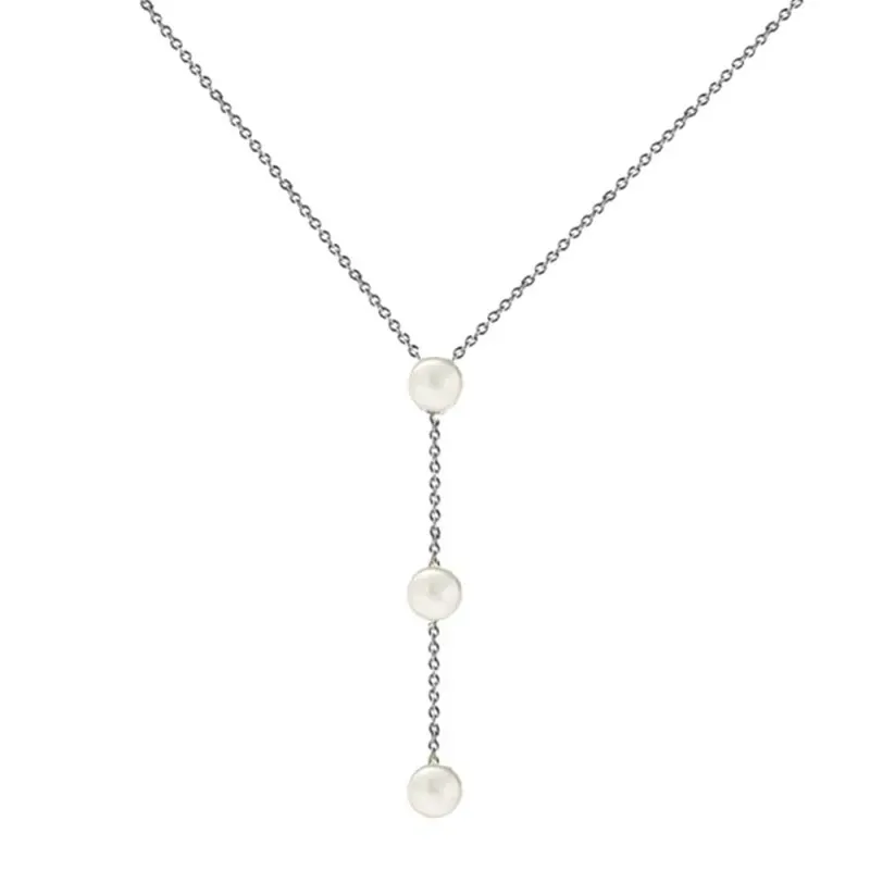 Gargantilla oro blanco 18k colección Alexandra 45cm. perlas cultivada