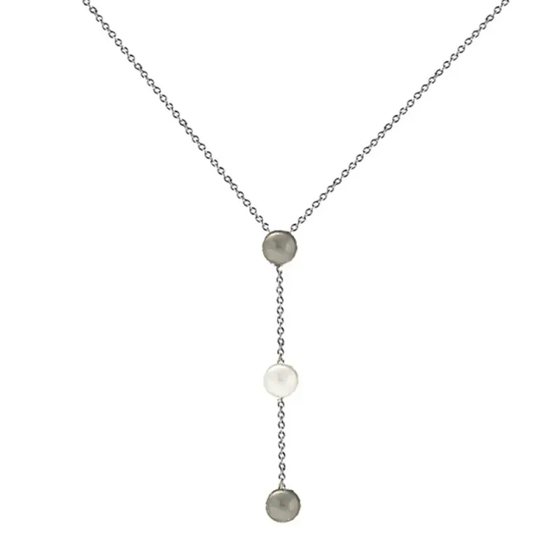 Gargantilla oro blanco 18k colección Alexandra 45cm. perlas cultivada