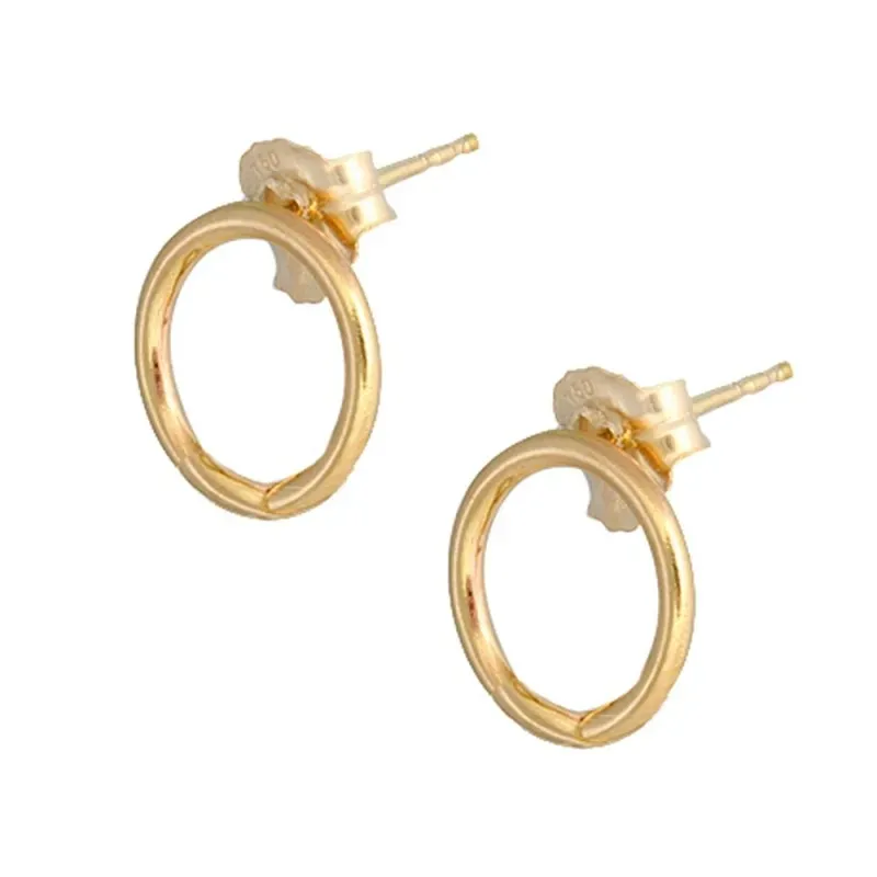 Pendientes oro 18k colección Sena 11.2mm. aro liso cierre presión