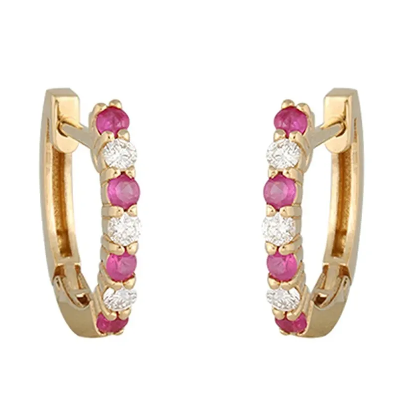 Pendientes oro 18k colección Narciso diamantes brillantes 0.09ct. rub