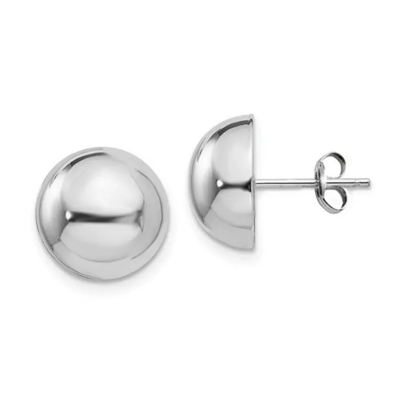 Pendientes plata Ley 925m lisos media bola 20mm. cierre presión mujer