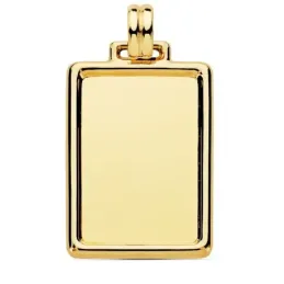 Colgante oro 18k chapa rectangular 31mm. lisa marco unisex