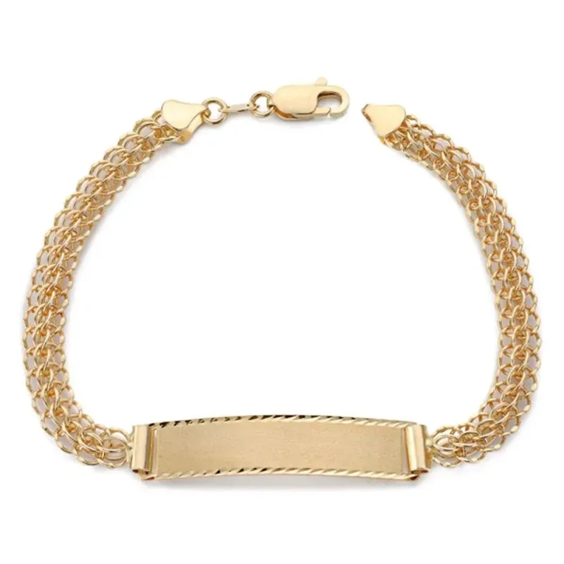 Esclava oro 18k modelo eslabón princesa 19cm. caraqueña chapa lisa bo