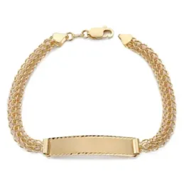 Esclava oro 18k modelo eslabón princesa 19cm. caraqueña chapa lisa bo
