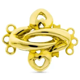 Fornitura oro 18k broche collar para 3 vueltas liso calado