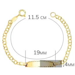 Esclava oro 18k bebé 11.5cm. cadena húngara chapa brillo borde tallad