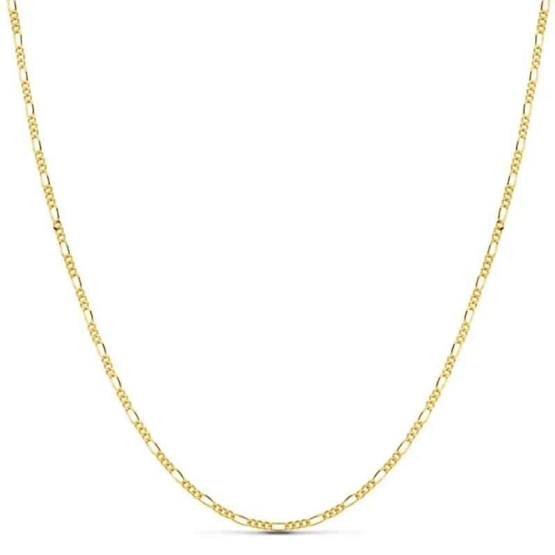 Cadena oro 18k maciza 45cm. eslabones alternos 3x1 lisa