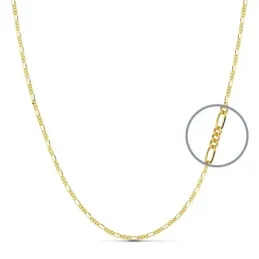 Cadena oro 18k maciza 45cm. eslabones alternos 3x1 lisa