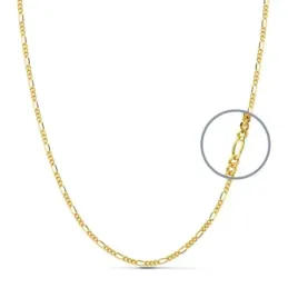 Cadena oro 18k 45cm. eslabones alternos 3x1 lisa