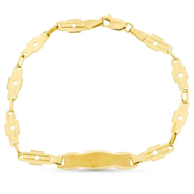 Esclava oro 18k detalle entrepiezas detalle chapa matizada borde form