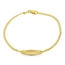 Esclava oro 18k niño 17 cm. cadena marina chapa relieve borde liso mo