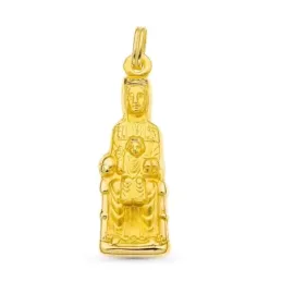 Colgante medalla oro 18k Montserrat 34 mm. silueta