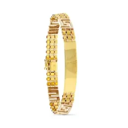 Esclava oro 18k hombre 22 cm. hueca chapa lisa 10 mm.