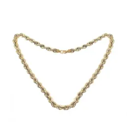 Cordón cadena oro 18k salomónico 60cm. ligero 12 mm. mosquetón