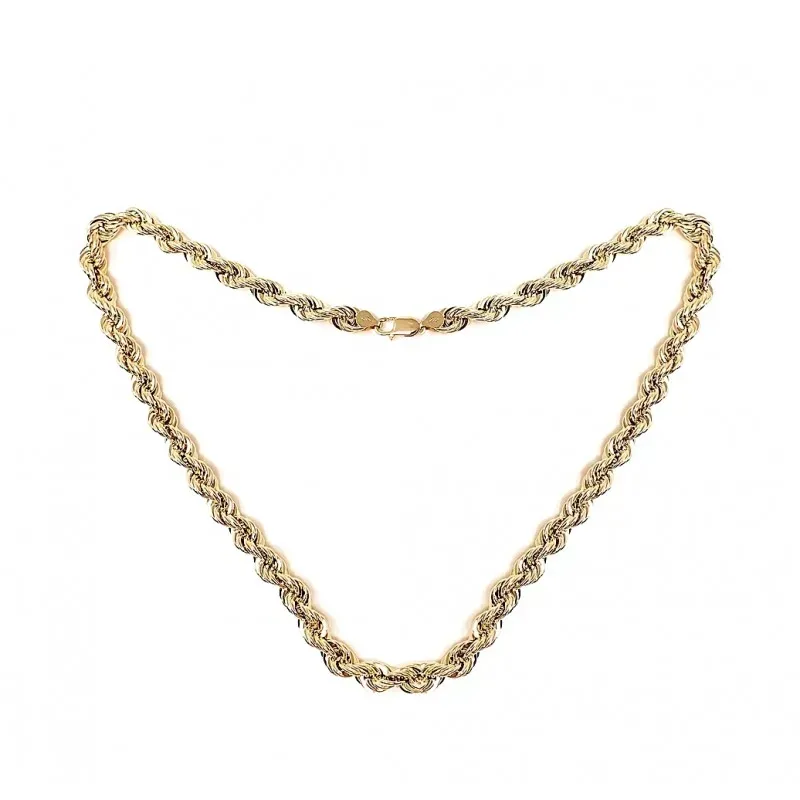 Cordón cadena oro 18k salomónico 60cm. ligero 12 mm. mosquetón