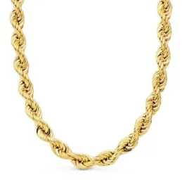 Cordón cadena oro 18k salomónico 60cm. ligero 12 mm. mosquetón