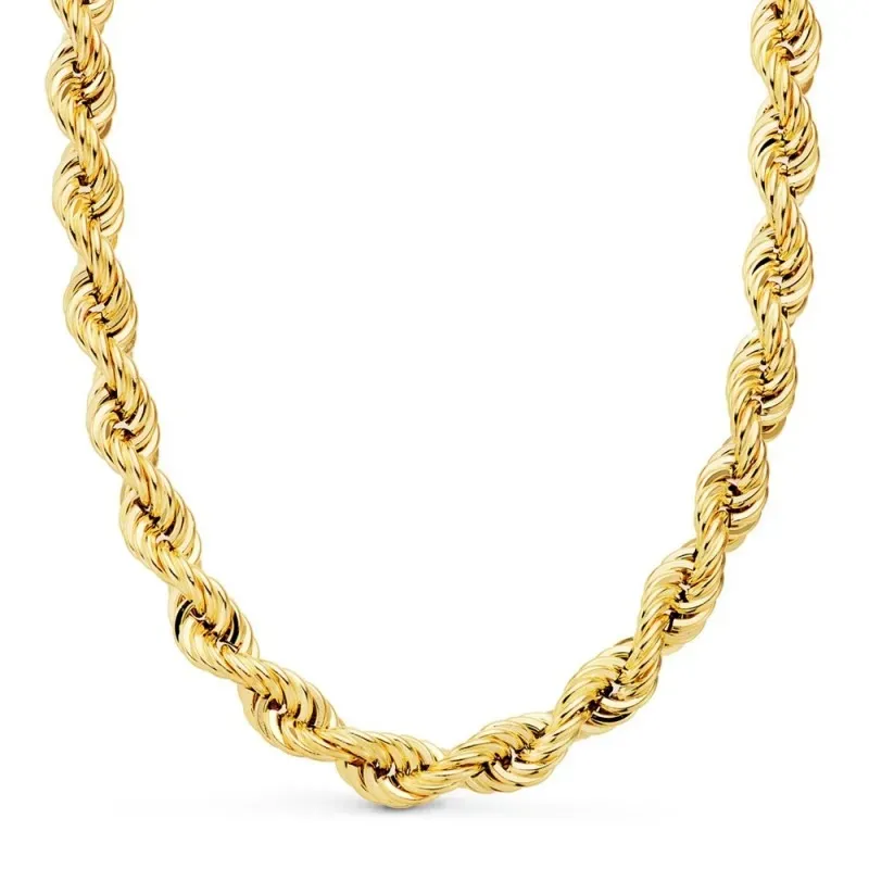 Cordón cadena oro 18k salomónico 60cm. ligero 12 mm. mosquetón