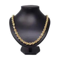 Cordón cadena oro 18k salomónico 60cm. ligero 12 mm. mosquetón