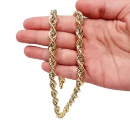 Cordón cadena oro 18k salomónico 60cm. ligero 12 mm. mosquetón