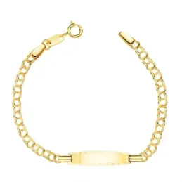 Esclava oro 18k bebé 13 cm. húngara chapa brillo tallada 20 x 4 mm. r