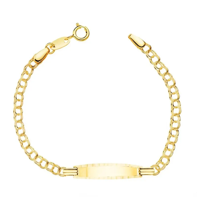 Esclava oro 18k bebé 13 cm. húngara chapa brillo tallada 20 x 4 mm. r