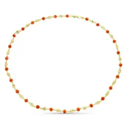 Pulsera oro 18k mujer 50 cm. jaula coral fino 5mm. japonés