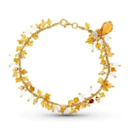Pulsera oro 18k mujer piedras color mosquetón