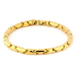 Pulsera oro 18k mujer 20,5 cm. eslabones lisos articulados