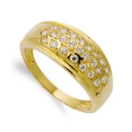 Sortija oro 18k mujer circonitas combinado liso