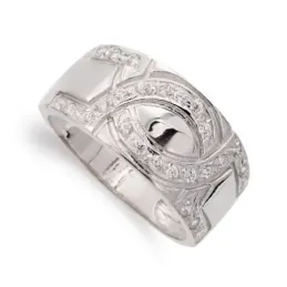 Sortija oro 18k mujer formas omega enlazadas circonitas liso